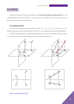 Sistema diédrico 1  2º BAC 
 
 
6 
 
3. LA  RECTA 
 
La definición clásica de la línea  recta dice que es  la línea más corta