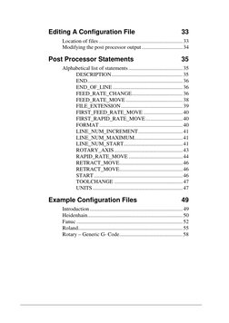 Editing A Configuration File
33
Location of files .............................................................. 33
Modifying