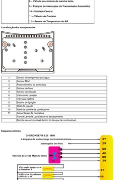 8 – Válvula de controle de marcha lenta.
9 – Posição do interruptor da Transmissão Automática
10 – Unidade Central.
11 – Válv