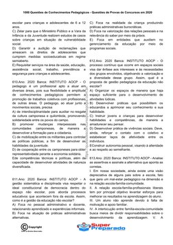 1000 Questões de Conhecimentos Pedagógicos - Questões de Provas de Concursos em 2020 
escolar para crianças e adolescentes de