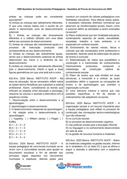 1000 Questões de Conhecimentos Pedagógicos - Questões de Provas de Concursos em 2020 
ambas
as
crianças
pode
ser
considerado