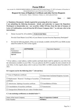 Sebi Isr Forms.pdf ISR-4 Form for Securities Requests | PDF | Securities (Finance ...