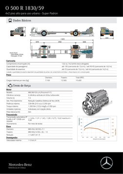 O 500 R 1830/59
4x2 piso alto para uso urbano - Super Padron
 Dados Básicos
Carroceria
Comprimento encarroçado [m]
13,6 ou 14