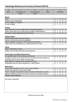 Cambridge Behavioral Inventory.pdf CBI-R Cambridge Behavioural Inventory | PDF | Neuroscience | Cognitive ...