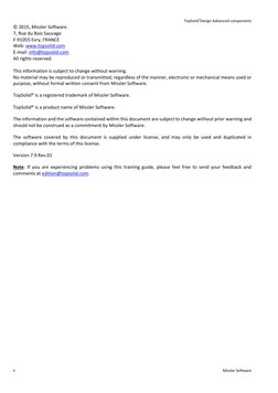 TopSolid'Design Advanced components 
ii 
 
 
Missler Software 
© 2015, Missler Software. 
7, Rue du Bois Sauvage 
F-91055