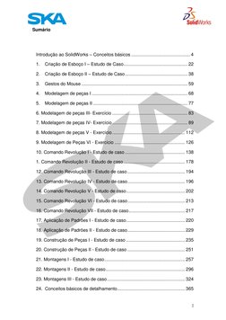 2 
 
Sumário 
 
Introdução ao SolidWorks – Conceitos básicos .............................................. 4 
1. 
Criação
