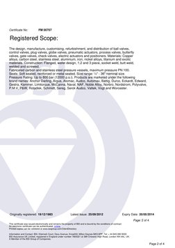 Property of Flowserve, '      UNCONTROLLED  WHEN  PRINTED      ', Issued: 19/04/2011, Ref: FFC ISO 9001 2008
Cert Rev: 1, Pri