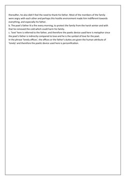 Those Winter Sundays: Study Guide & Analysis | PDF | Poetry