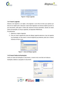 Figura 6 – Grupo Legendas
1.4.1 Inserir Legenda
Adiciona uma legenda a um objeto. Uma legenda é uma linha de texto que aparec
