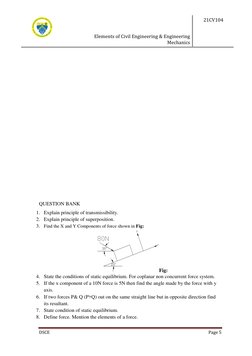 Elements of Civil Engineering & Engineering 
Mechanics 
21CV104 
 
DSCE 
Page 5