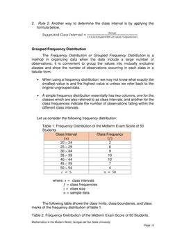 Mathematics in the Modern World, Surigao del Sur State University
 
 
Page | 6  
 
 
2.  Rule 2. Another way to determine