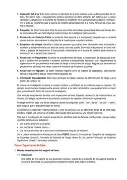 1. Inspección del Área: Esto debe examinar la naturaleza de la tarea realizada y las condiciones locales del en-
torno. El en