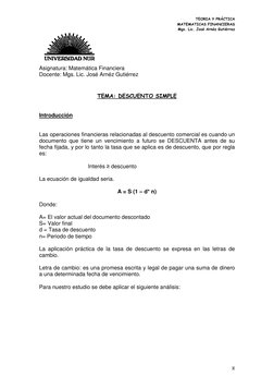 TEORIA Y PRÁCTICA  
MATEMATICAS FINANCIERAS 
Mgs. Lic. José Arnéz Gutiérrez 
 
8 
 
 
 
 
 
Asignatura: Matemática Financiera