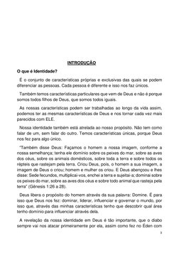 3 
 
 
 
 
 
 
                                           INTRODUÇÃO 
O que é Identidade? 
  É o conjunto de características