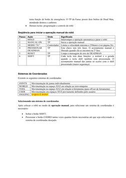 tema função de botão de emergência. O TP da Fanuc possio dois botões de Dead Man,
atendendo destros e canhotos

Demais tecla