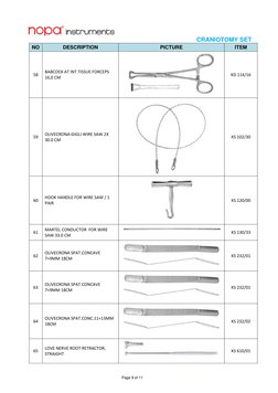 Cranio Instrument Set Craniotomy Instruments List and Details | PDF