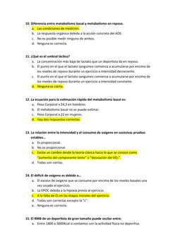 10. Diferencia entre metabolismo basal y metabolismo en reposo.
a. Las condiciones de medición.
b. La respuesta orgánica debi