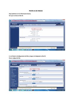 PESTAñA DE INICIO 
Aqui podemos ver la informacion basica. 
Ver que no tiene el Site ID. 
 
 
 
 
Ir a la Pestaña Configuraci