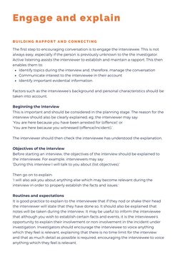Peace Interview Model Chart PEACE Model for Investigative Interviewing | PDF | Interview | Cognition