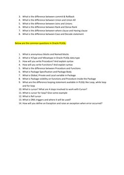 Oracle SQL/PLSQL Interview Questions Guide | PDF | Pl/Sql | Sql