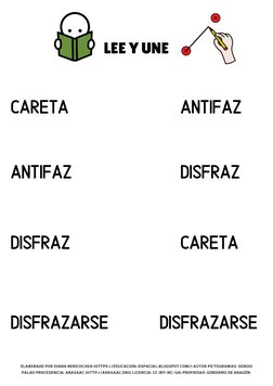 LEE Y UNE
ELABORADO POR DIANA BERICOCHEA (HTTPS://EDUCACION-ESPACIAL.BLOGSPOT.COM/) AUTOR PICTOGRAMAS: SERGIO
PALAO PROCEDENC