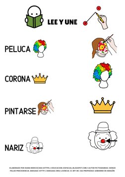 LEE Y UNE
ELABORADO POR DIANA BERICOCHEA (HTTPS://EDUCACION-ESPACIAL.BLOGSPOT.COM/) AUTOR PICTOGRAMAS: SERGIO
PALAO PROCEDENC