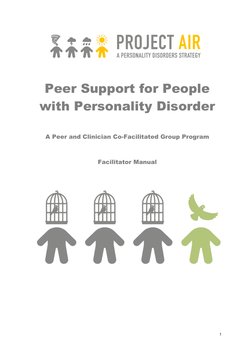 1 
 
 
Peer Support for People 
with Personality Disorder 
 
A Peer and Clinician Co-Facilitated Group Program 
 
 
Facilit
