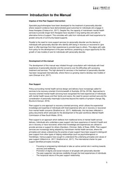 5 
Introduction to the Manual 
Impetus of this Peer Support Intervention 
Specialist psychotherapies have been developed for