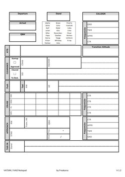 DIR
HDG
FL
SPD
Tmp
°           
Wind
   /
APPR
CTR
Frequencies
Startup
SQUAWK
Climb
Transition Altitude
Approved
Cleared
To D