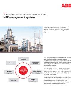 — 
OIL AND GAS CASE STUDY - INTERNATIONAL OIL REFINERY, SOUTH KOREA
HSE management system
Developing a Health, Safety and 
En