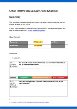 Office Information Security Audit Checklist | PDF | Information ...