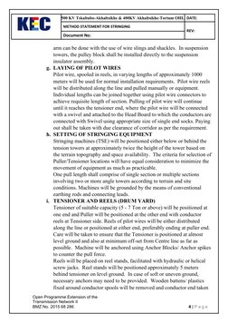 Stringing Procedure.pdf Method Statement for Conductor Stringing | PDF | Insulator (Electricity ...
