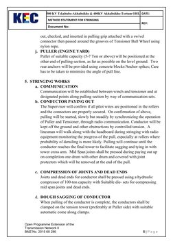 Stringing Procedure.pdf Method Statement for Conductor Stringing | PDF | Insulator (Electricity ...