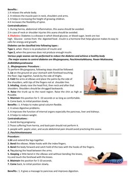 Benefits : 
1.It relaxes the whole body. 
2. It relieves the muscle pain in neck, shoulders and arms. 
3. It helps in increas