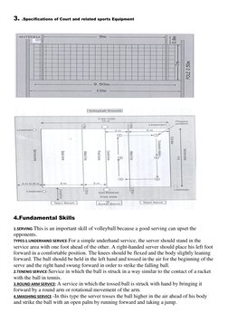 3. .Specifications of Court and related sports Equipment 
 
 
 
 
 
 
4.Fundamental Skills 
1.SERVING-This is an important sk
