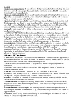 2. PASSES:     
*TWO HANDED UNDERHAND PASS : It is a defensive skill preventing the ball from falling. It is used 
to recei