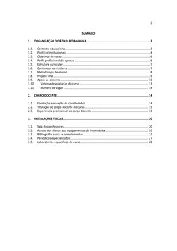 2 
 
 
SUMÁRIO 
 
1. 
ORGANIZAÇÃO DIDÁTICO PEDAGÓGICA .......................................................................