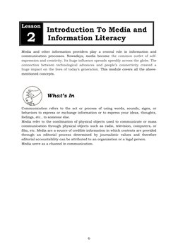 Quarter 1 Module 2: Introduction To Media and Information Literacy ...