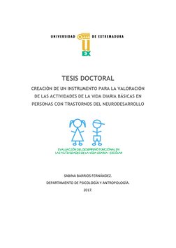 TESIS DOCTORAL 
 
 
TESIS DOCTORAL 
 
TESIS DOCTORAL 
CREACIÓN DE UN INSTRUMENTO PARA LA VALORACIÓN 
DE LAS ACTIVIDADES