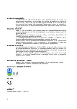 4
 
Aviso al propietario 
La información de este documento tiene como propósito ofrecer al usuario, una 
documentación ad