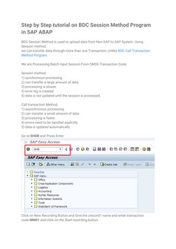 BDC Session Method Tutorial in ABAP | PDF | Software | Software Engineering