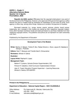 Physical Education and Health 2 (HOPE 2) : Quarter 3 & 4 | PDF | Stress ...