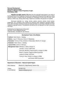 ADM-Physical Science Q2 Module 5 | PDF | Electron | Diffraction