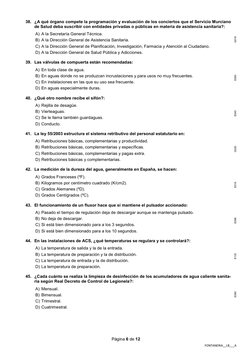 Página 6 de 12 
FONTANERIA__LB___A
38. ¿A qué órgano compete la programación y evaluación de los conciertos que el Servicio