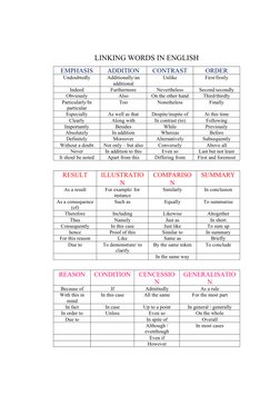 Linking Words for English Writing | PDF | Reason | Logic