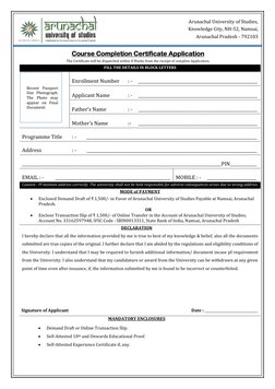 Course Completion Certificate Application | PDF