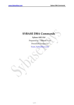 Sybase ASE 15.0 DBA Command Guide | PDF | Databases | Backup