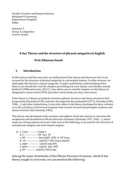 Understanding X-bar Theory in Syntax | PDF | Phrase | Syntax