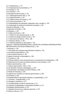 2.2.1 Planejamento, p. 177
2.2.2 Organograma da propriedade, p. 177
2.2.3 Direção, p. 178
2.2.4 Controle, p. 178
2.3 Situação