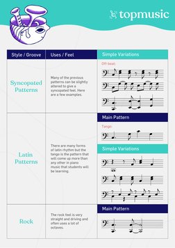 Left Hand Piano Patterns Guide | PDF | Variation (Music) | Music Theory